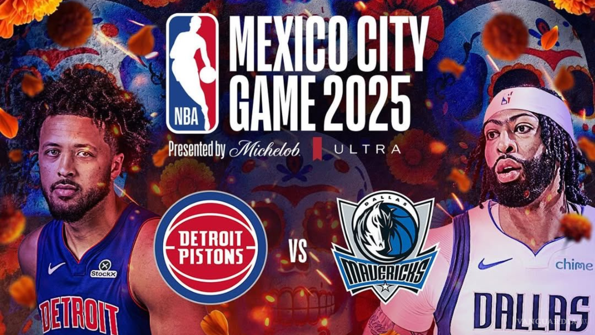 La NBA celebra el Día de Muertos en México con duelo entre Mavericks y Pistons