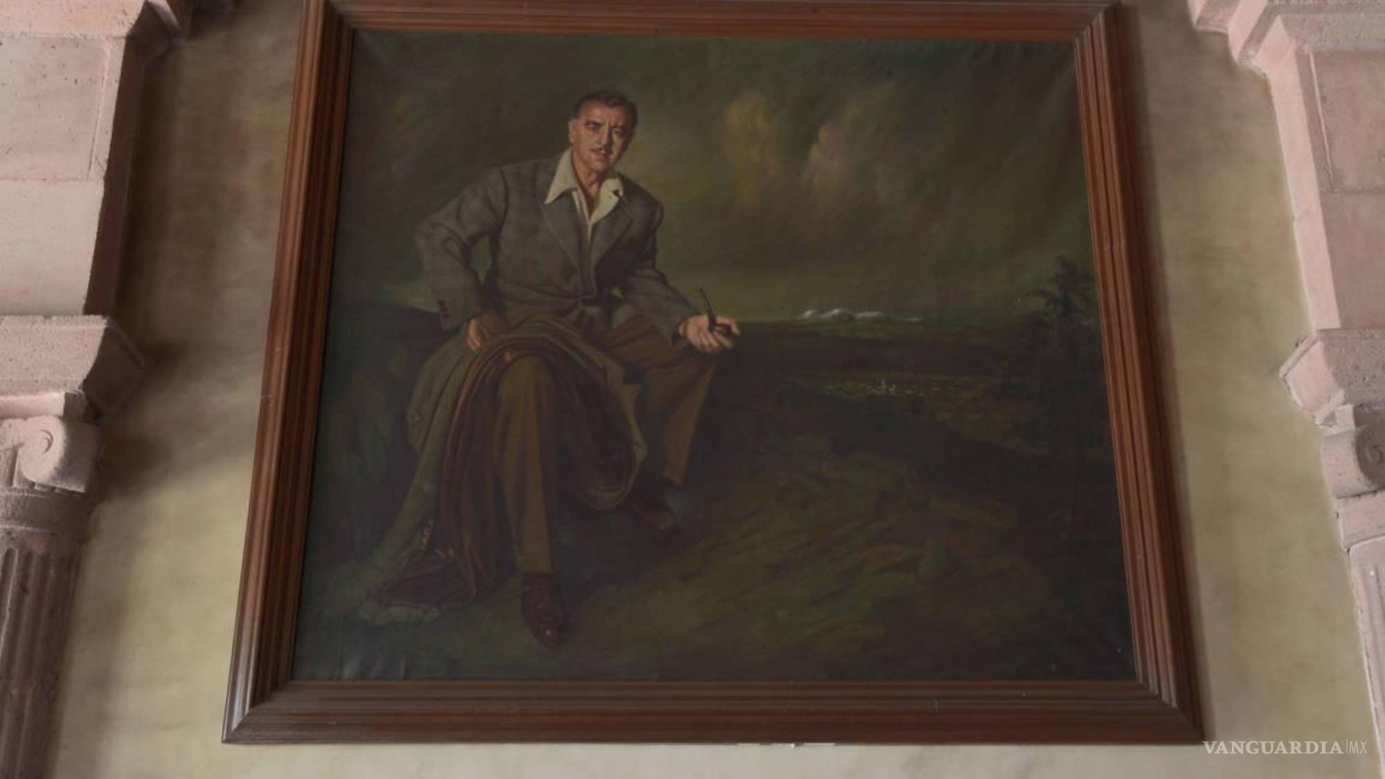 $!Cuadro de Fernando Soler colocado en el vestíbulo del teatro.