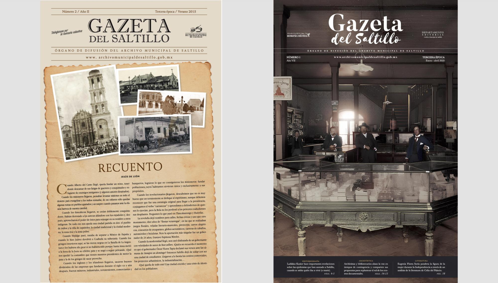 $!La Gazeta del Saltillo es una publicación recurrente del Archivo Municipal de Saltillo. Por muchos años estuvo coordinada y editada por el maestro Jesús de León. Hoy el proyecto lo lleva Iván Vartan, jefe de difusión del AMS y coordinador del Programa de Modernización para la Fototeca.