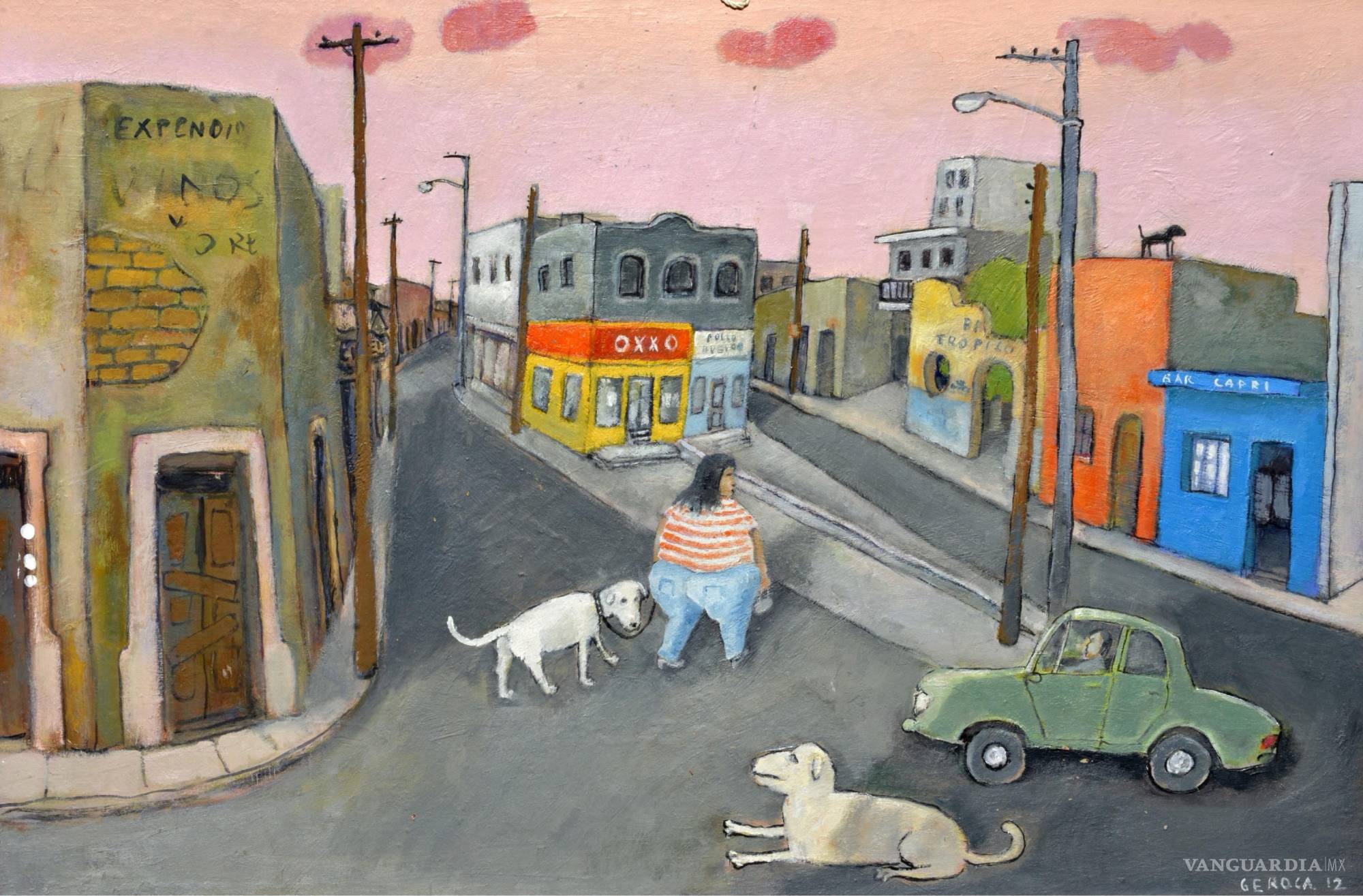 $!Técnica. Geroca determine  si algo debe ser plasmado con fidelidad o recurriendo a una estilización caricaturesca. “Los Perros”, 2012.