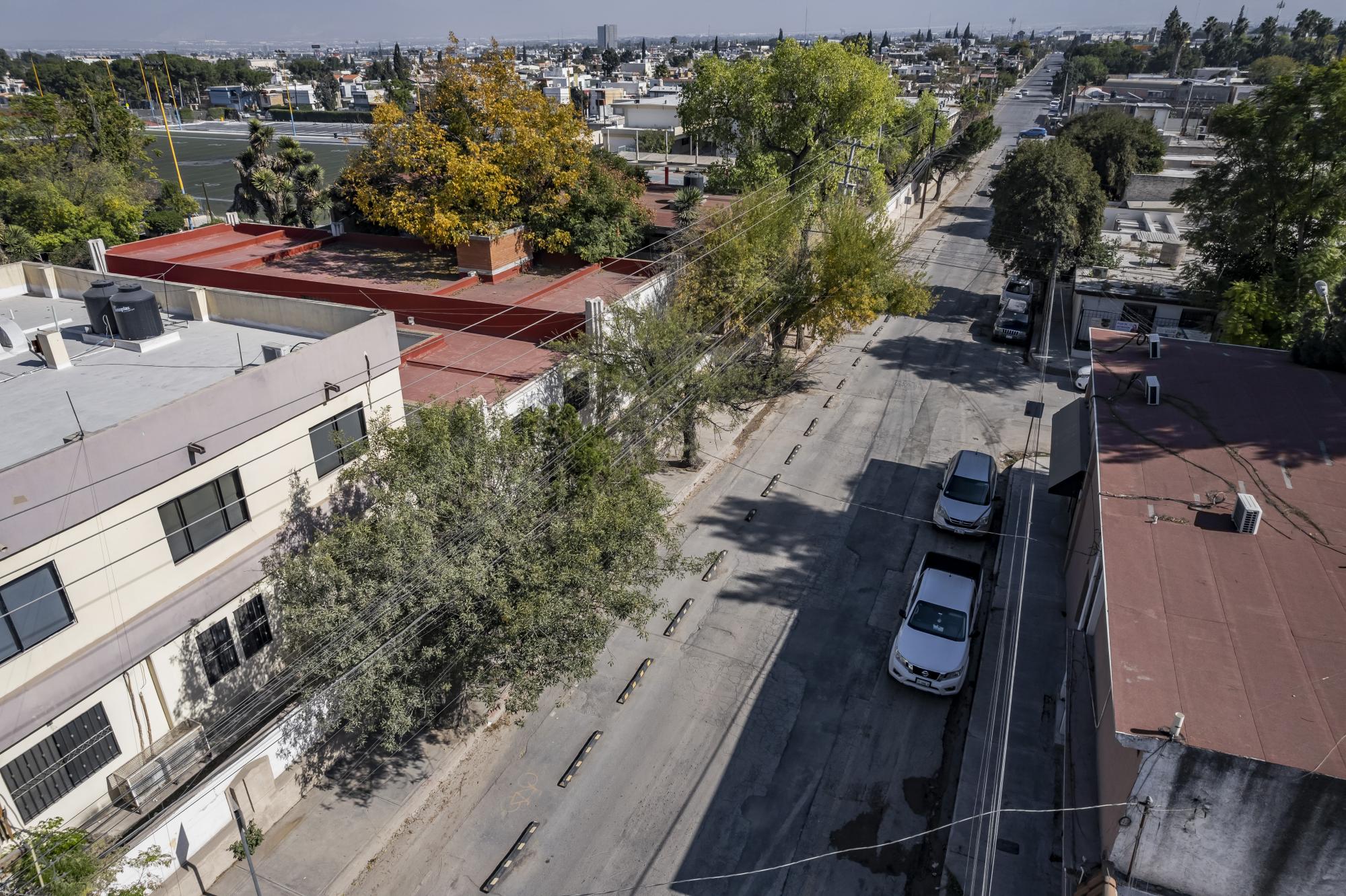 $!Los árboles de la zona fueron dañados durante las obras, según los vecinos, quienes también reportaron la rotura de ramas por parte de transportistas.