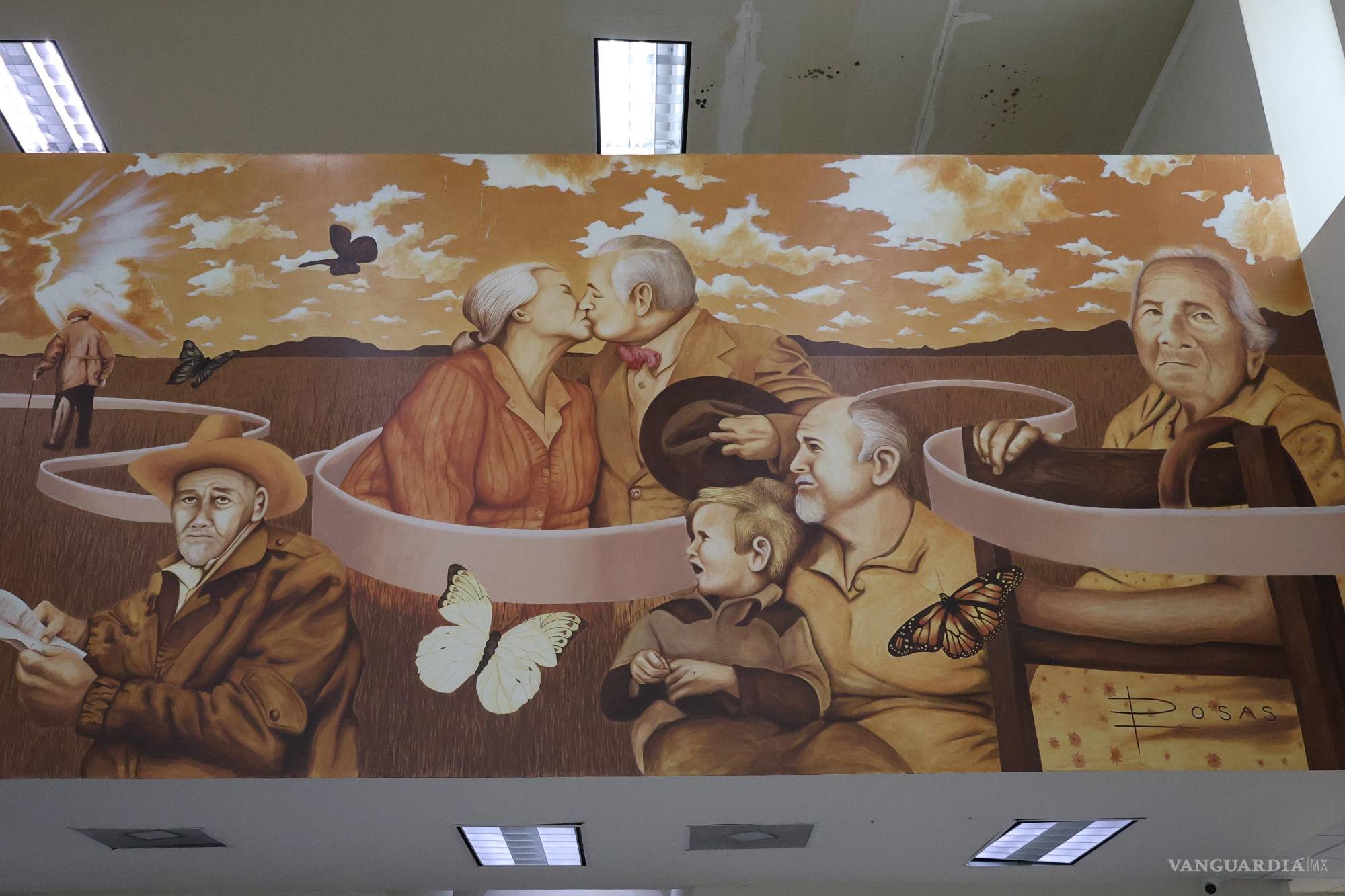 $!Mural Hospital del Adulto Mayor. Alfonso Rosas. 2005. Categoría: Famosos/Personas/Películas. Centro Estatal del Adulto Mayor.