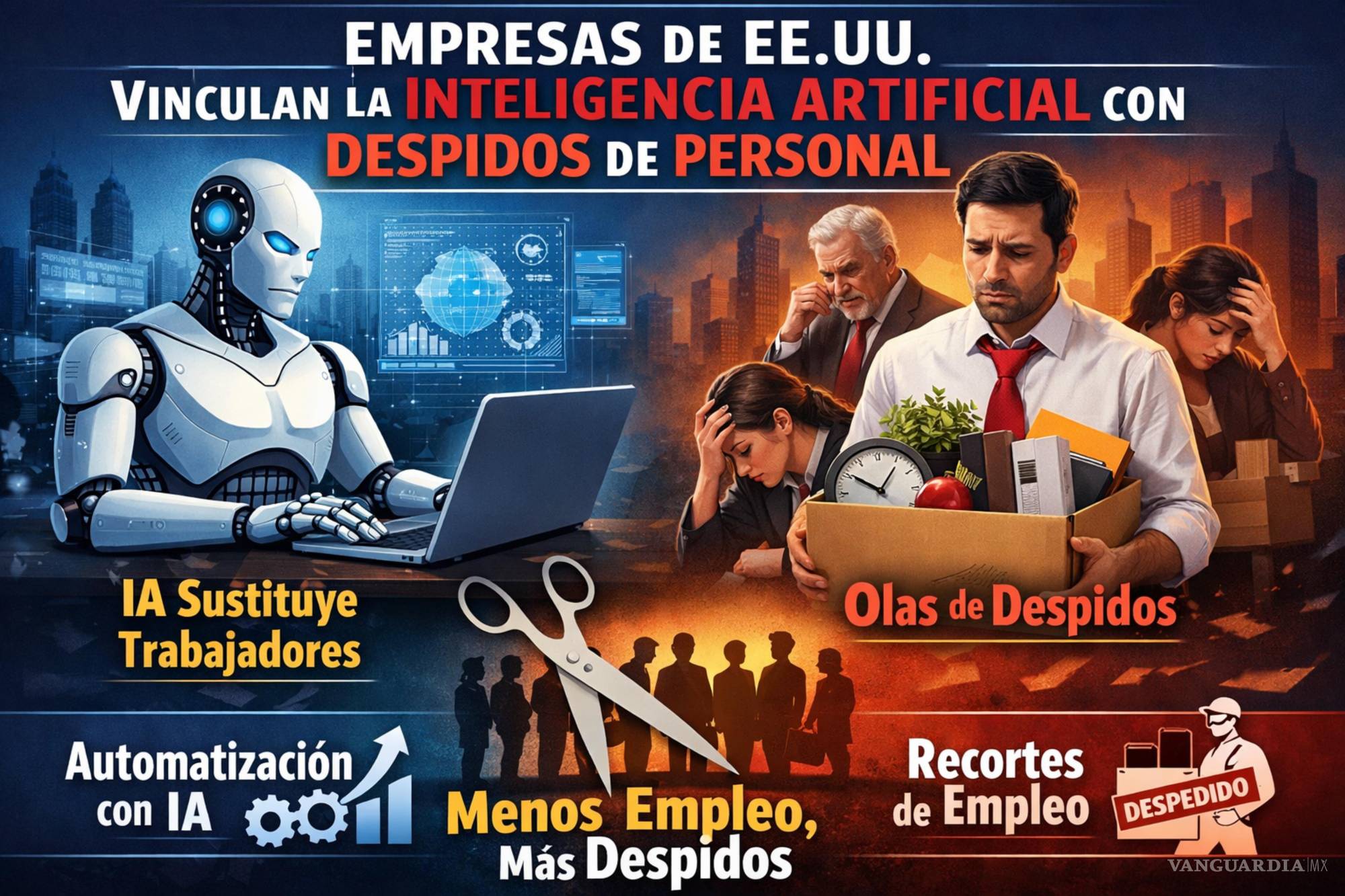$!Hasta el momento, puede ser complicado para los economistas o para empleados saber si la inteligencia artificial es la verdadera razón detrás de los despidos.