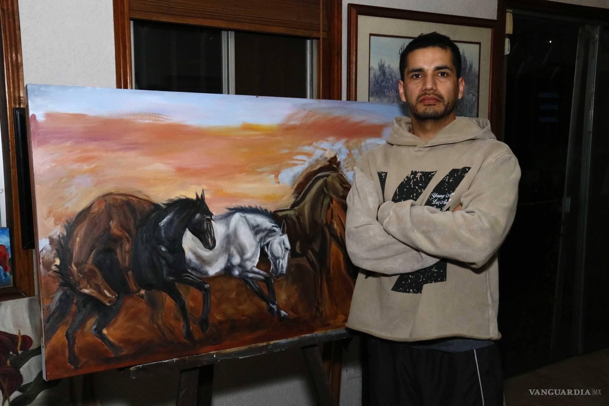 $!Talento. Cristian Salas ha encontrado en la pintura al óleo una nueva vocación que hoy comienza a abrirle puertas en Saltillo.
