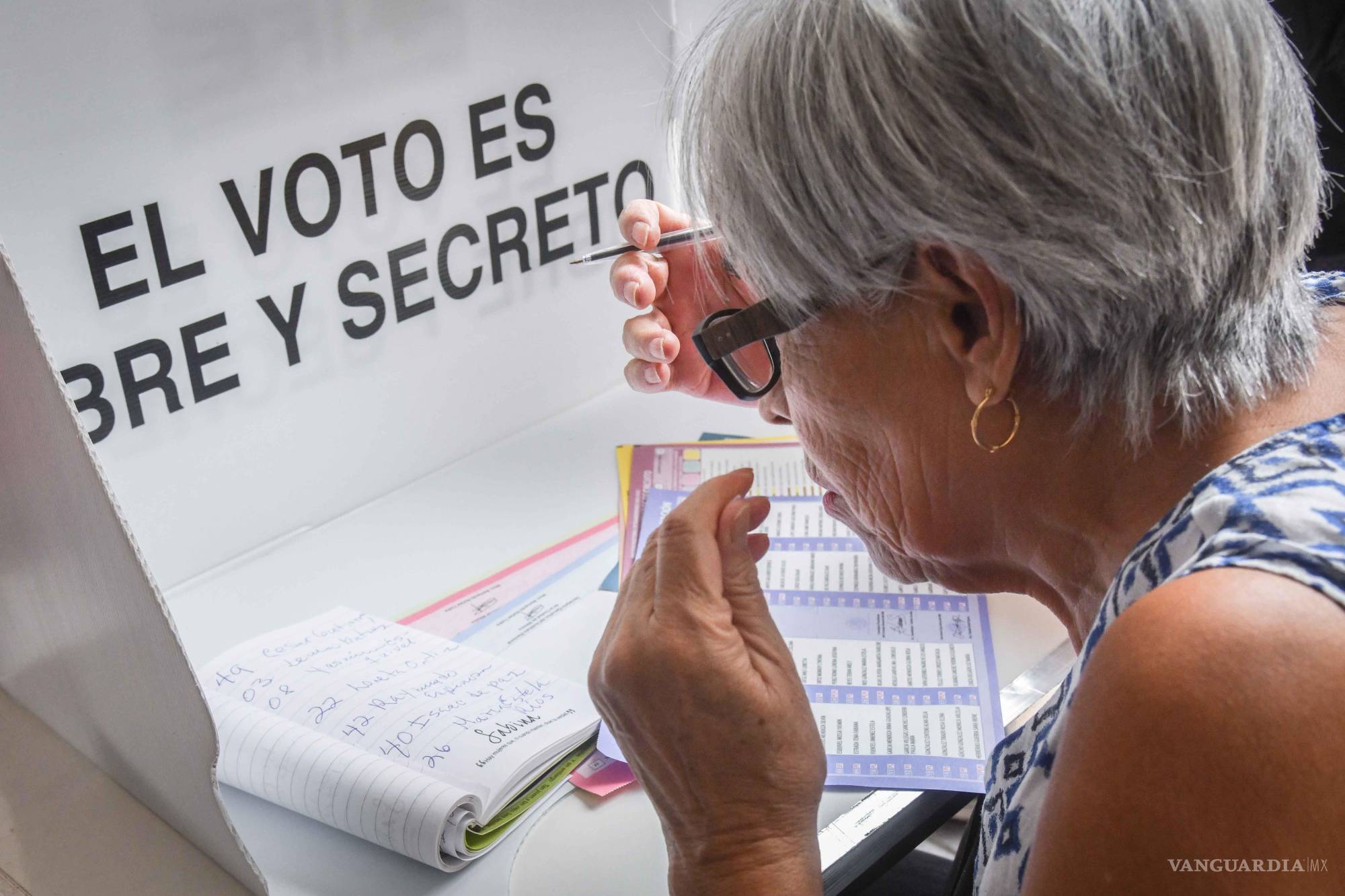 $!Pese a la prohibición expresa del INE, muchos ciudadanos llevaron sus “acordeones” a las urnas.