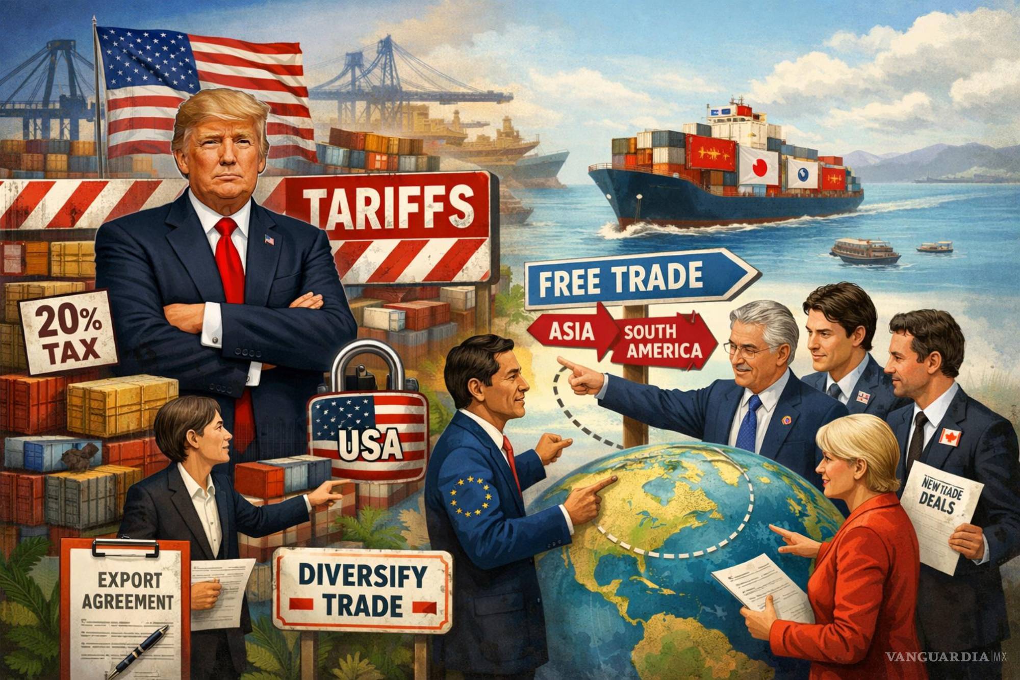 $!Tras la imposición de Aranceles por parte de Trump, los países se vieron obligados a buscar otros socios comerciales.