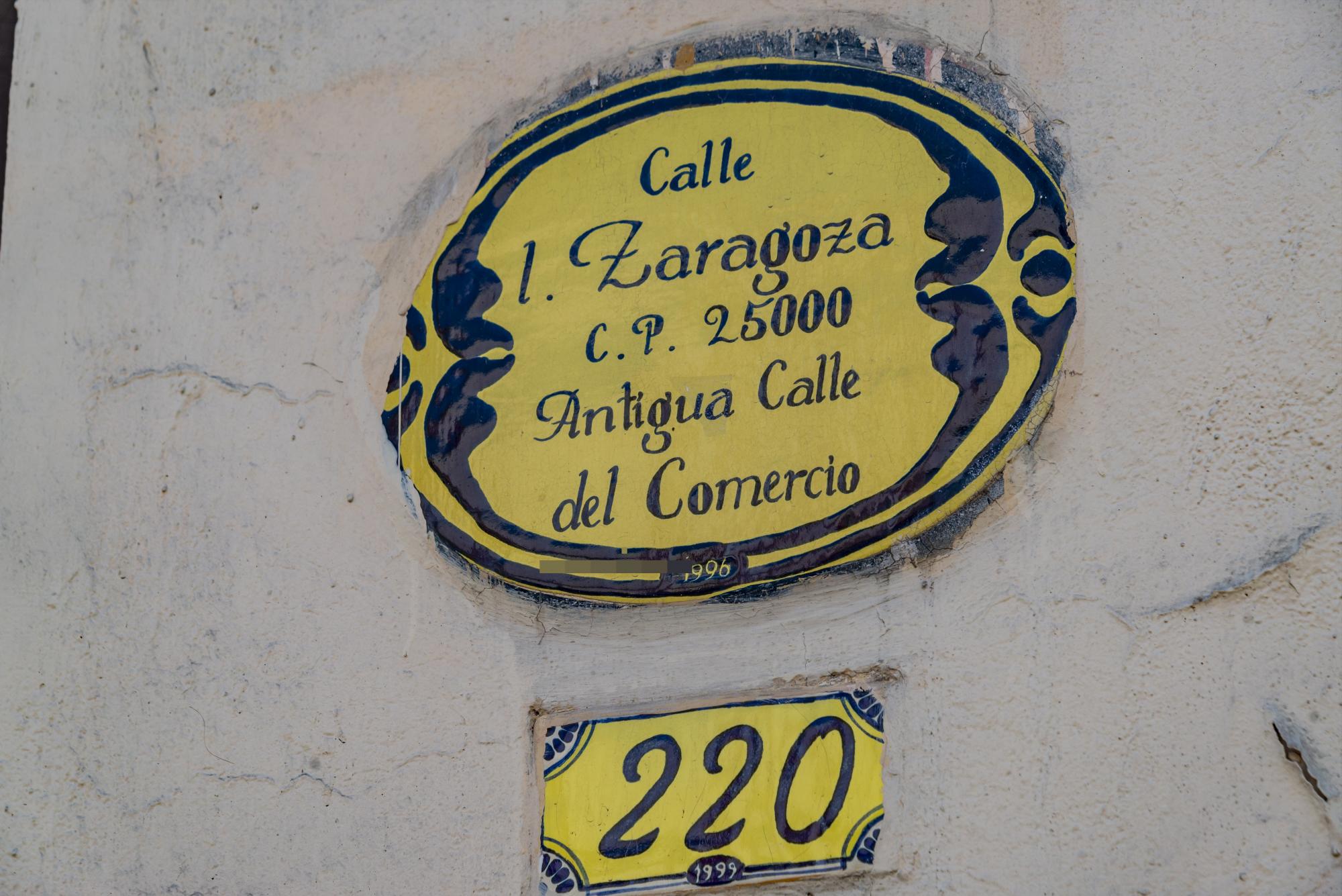 $!Nomenclatura del antiguo nombre de la calle Zaragoza.