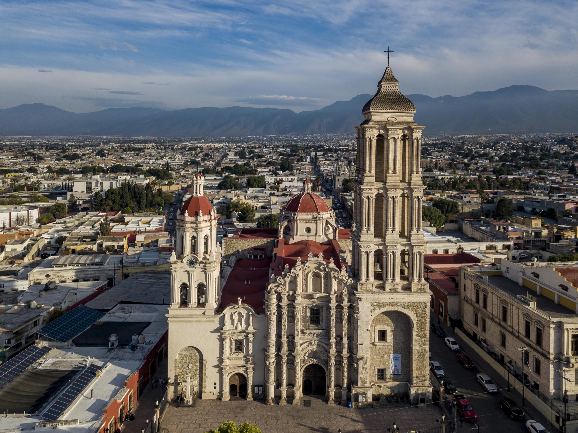 $!Vista aérea de la Catedral de Saltillo.