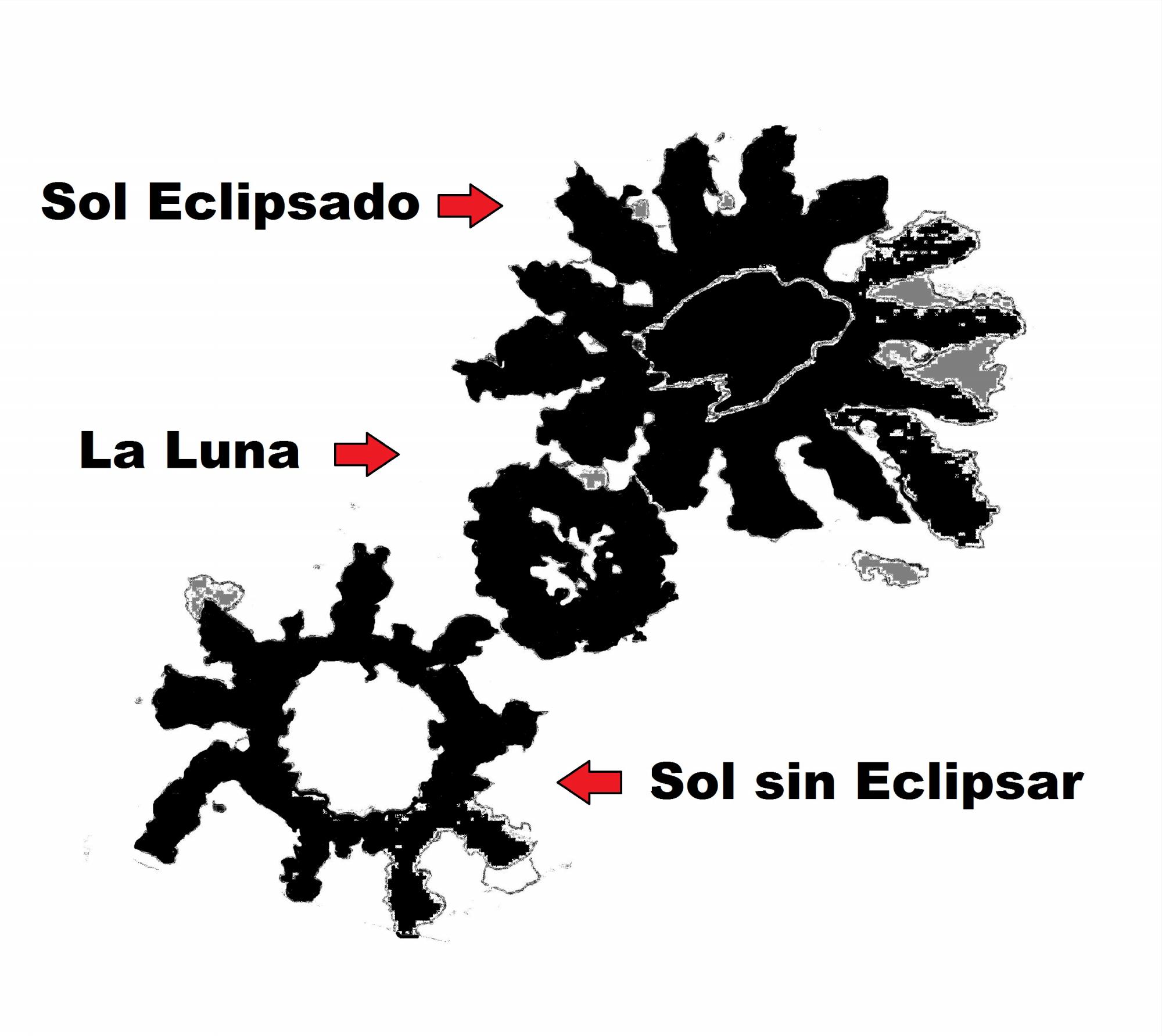 $!Eclipses totales en lapso de tiempo. Sol sin eclipsar y Sol eclipsado en negro.