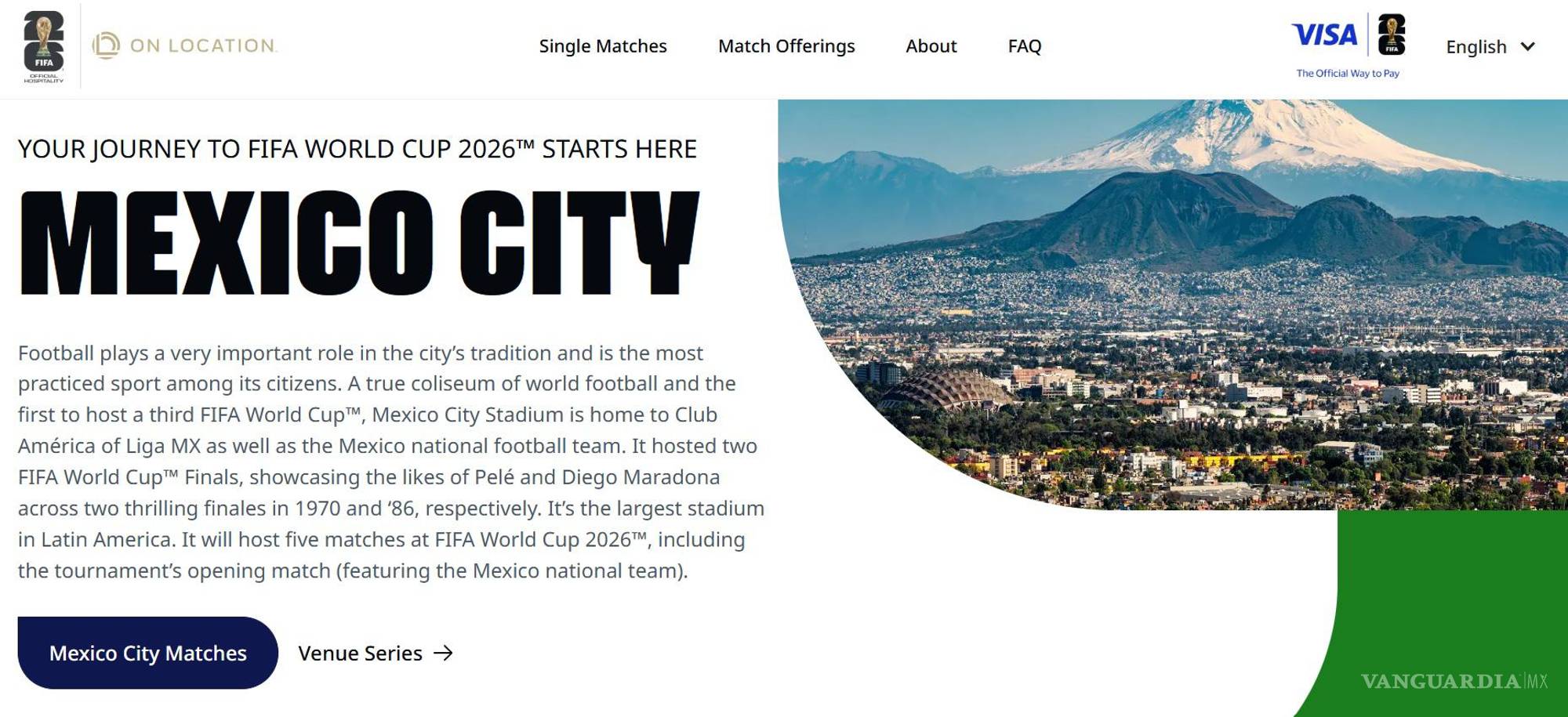 $!La oferta de hospitality para la Ciudad de México incluye paquetes Venue Series con acceso a los cinco partidos de la sede, entre ellos opciones premium como FIFA Pavilion rumbo al Mundial 2026.
