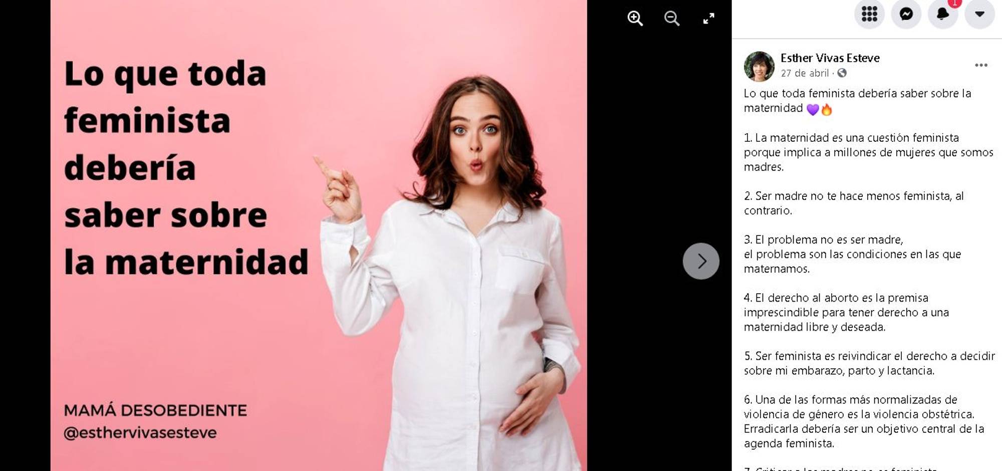 $!‘La maternidad debe ser fruto del deseo y la libre elección’; entrevista con Esther Vivas, autora de ‘Mamá Desobediente’