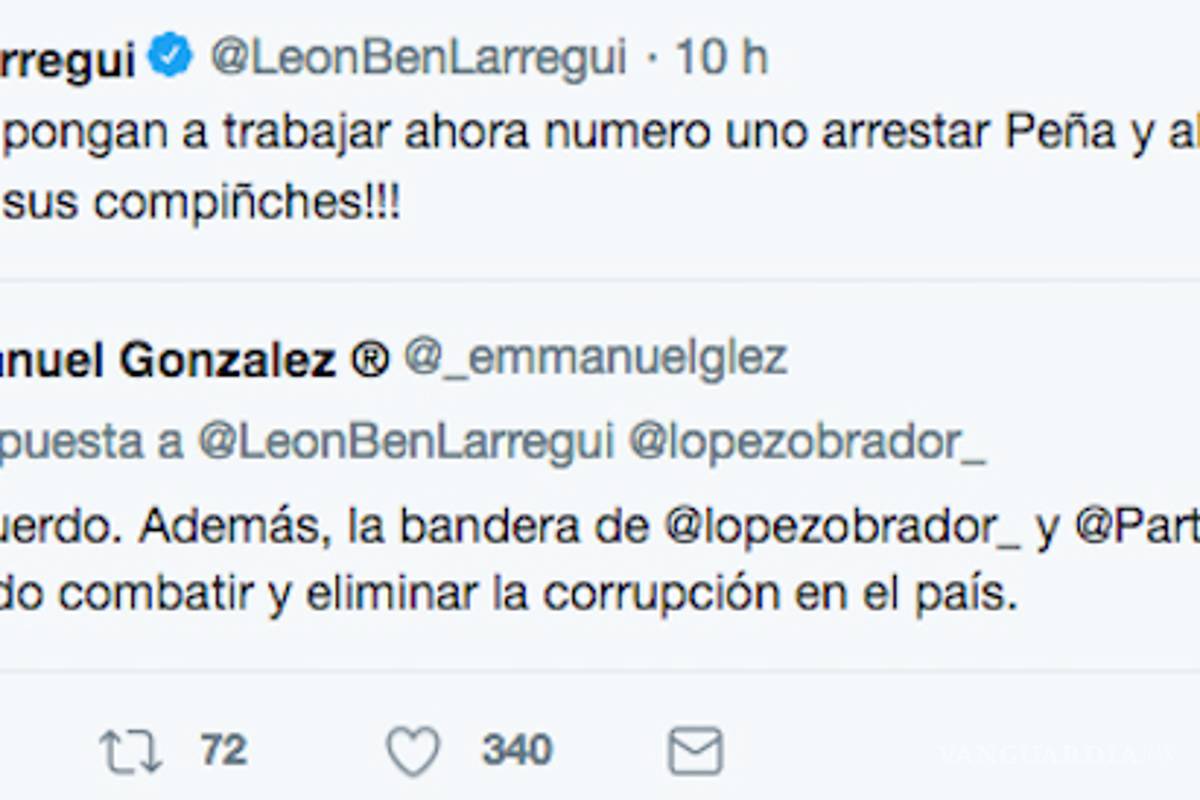 $!León Larregui pide a AMLO que no sea 'maricón' y encarcele Peña Nieto