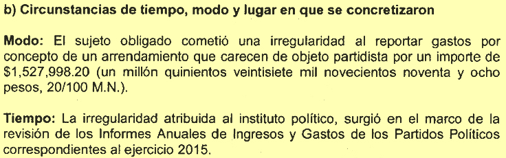 $!Desvía Partido Joven 1.5 mdp de prerrogativas: INE