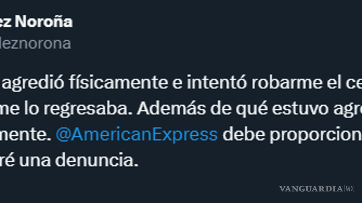 $!Senador Gerardo Fernández Noroña denuncia agresión y robo de celular en el Aeropuerto Internacional de la Ciudad de México