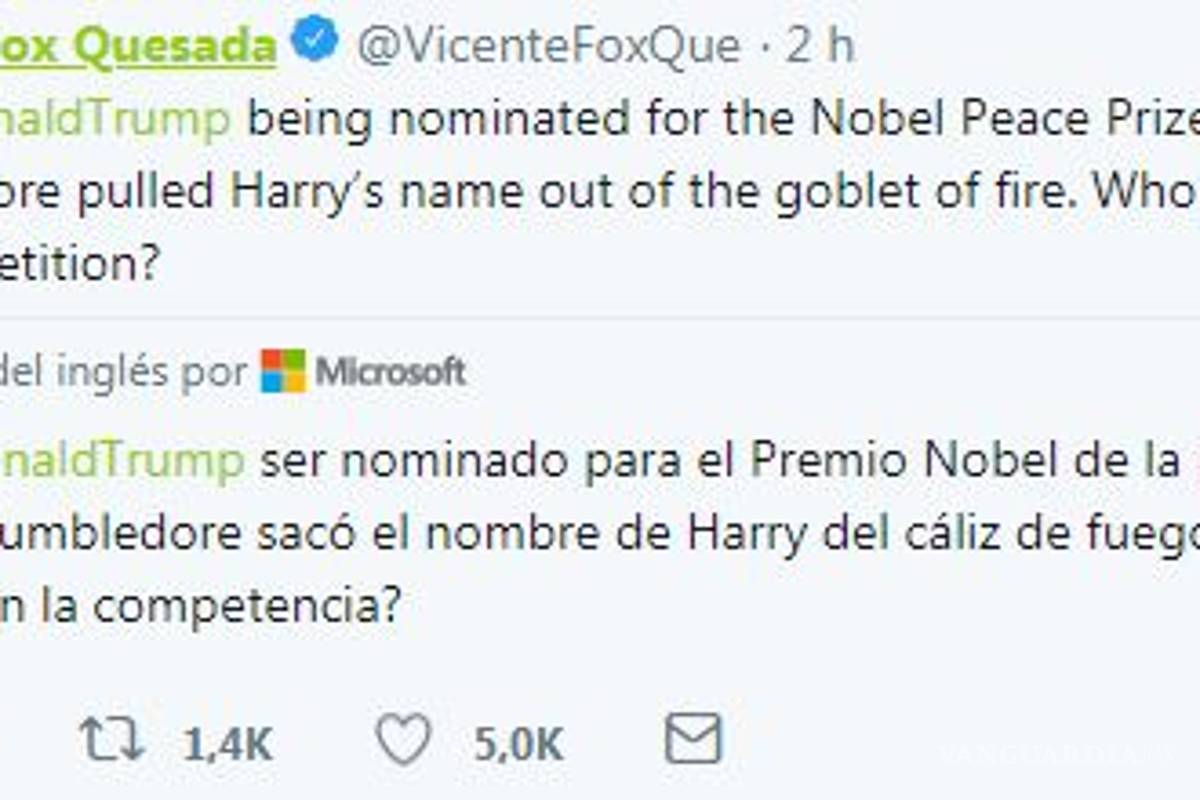 $!Compara Vicente Fox a Donald Trump con Harry Potter