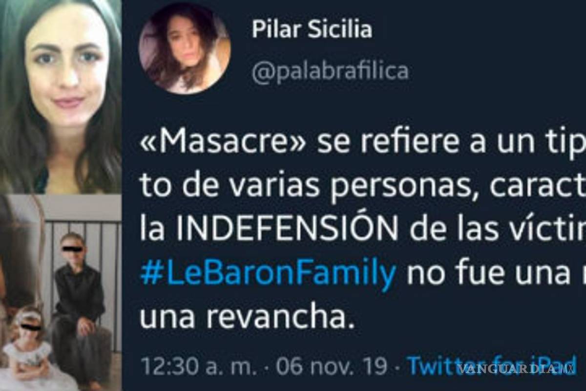 Por tuits “psicópatas” de matanza de los LeBarón, piden la “cabeza” de Pilar Sicilia