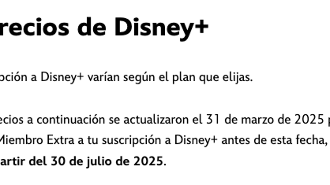 $!Aumentan precios de Disney+ a partir de julio 2025: ¿Para quiénes aplica y cuáles son los nuevos costos?