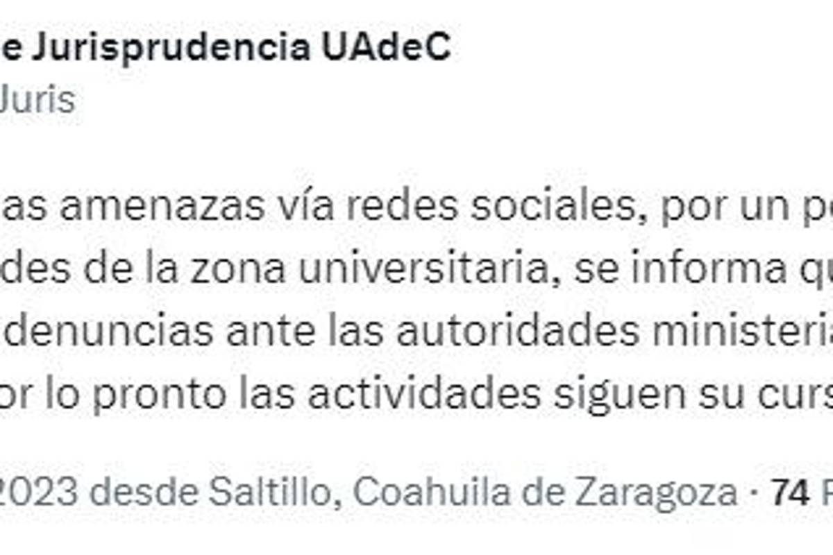 $!Amenazan con tiroteo en campus rectoría de la UAdeC