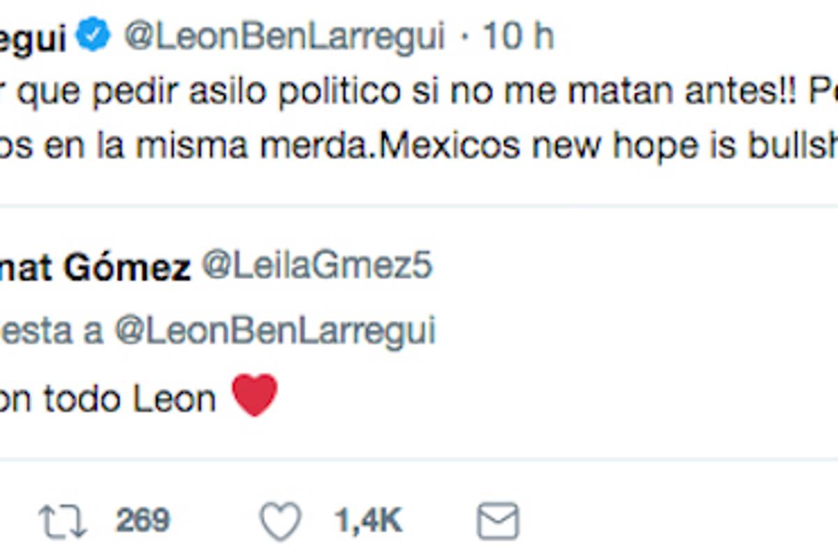 $!León Larregui pide a AMLO que no sea 'maricón' y encarcele Peña Nieto