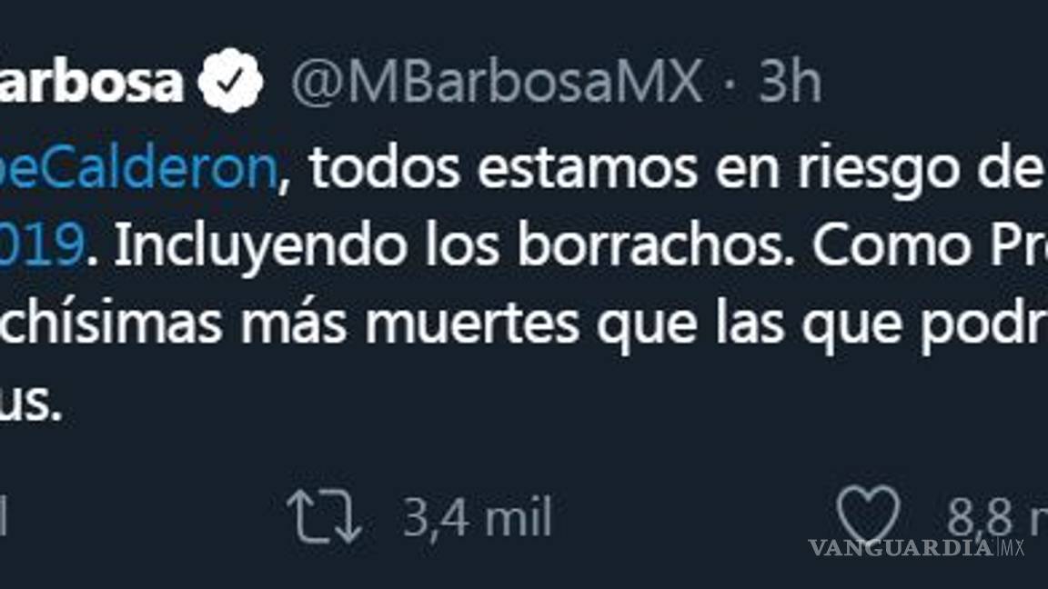 $!Miguel Barbosa y Felipe Calderón discuten por declaración sobre coronavirus