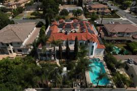 Vista aérea de la casa de Silvia Zhang y Guojun Xuan en Arcadia, California, el 16 de julio del 2025.