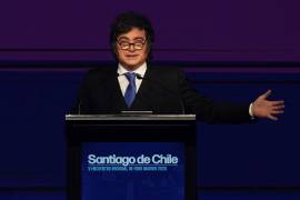 El presidente de Argentina, Javier Milei, interviene en el Foro de Madrid, celebrado en Santiago de Chile.
