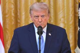 El presidente Donald Trump habla en el Salón Este de la Casa Blanca, el jueves 16 de julio de 2026, en Washington.