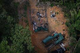 Un campamento de garimpeiros durante una operación contra el avance de la deforestación y la minería ilegal en la Floresta Ambiental Itaituba (Brasil).