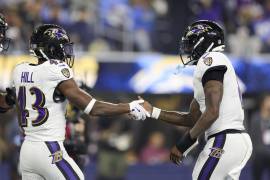 Justice Hill y Lamar Jackson fueron parte importante para que los Ravens se pusieran 8-4 en la Temporada 2024.