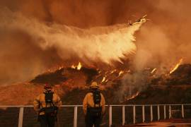 El incendio Palisades en Mandeville Canyon en Los Ángeles el 11 de enero del 2025. FOTO: