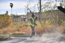 Cuadrillas de trabajadores se dedican a limpiar amplios espacios de la colonia torreonense.