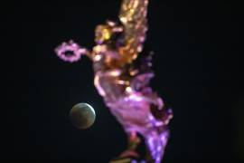 Fotografía de la luna durante el eclipse total de Luna en Ciudad de México (México).