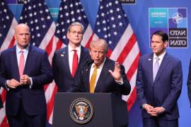 El presidente de Estados Unidos, Donald Trump, habla durante una conferencia de prensa en la cumbre de la OTAN de 2026 en Ankara.