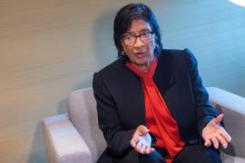 La exjueza de la CPI Navi Pillay, galardonada con el Premio Nobel de la Paz 2026, posa para una fotografía en La Haya, Países Bajos, el lunes 12 de octubre de 2026.