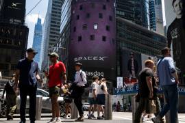 Times Square el viernes, cuando SpaceX, de Elon Musk, salió a bolsa en el Nasdaq.