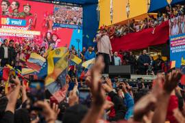 El presidente de Venezuela, Nicolás Maduro, durante un mitin en Caracas.