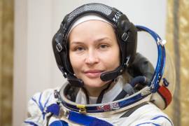 La actriz rusa Yulia Peresild se sometió en el Centro de Preparación de Cosmonautas al último ensayo antes de rodar la primera película en el espacio, “El reto”, abordo de la Estación Espacial Internacional (EEI). EFE/Spektor Irina/Agencia espacial rusa, Roscomos