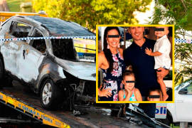 Quema auto con su ex esposa y tres hijos dentro y luego se mata