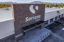 Fachada principal de Soriana Super Campestre, la nueva tienda en el norte de Saltillo, que será inaugurada este viernes a las 12:00 del mediodía.