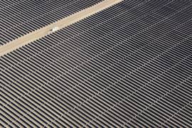 Vista aérea del lugar donde la CFE está construyendo la planta solar más grande de toda América Latina, en Puerto Peñasco, Sonora.