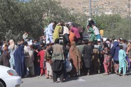 Afganos que son desplazados de las provincias de Kunduz y Takhar, Afganistán.
