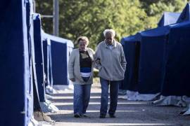 Habitantes de Amatrice pasan la noche en la calle