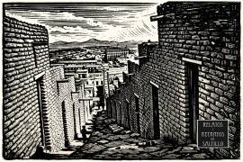 Pasajes estrechos que hoy parecen secundario. Aquí un antiguo grabado del callejón de Los Perros.