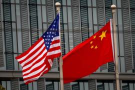 Las banderas de Estados Unidos y China ondean en Beijing, China. El presidente chino Xi Jinping se reunirá con el presidente estadounidense, Joe Biden, durante la APEC en San Francisco, California.