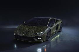 Fotografía que muestra el automóvil ‘Temerario’ de Lamborghini, su primer superdeportivo con un motor V8 biturbo, este miércoles en Miami, Estados Unidos.