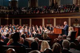 El rey Carlos III de Gran Bretaña se dirige a una sesión conjunta del Congreso en la Cámara de Representantes del Capitolio de los Estados Unidos en Washington.