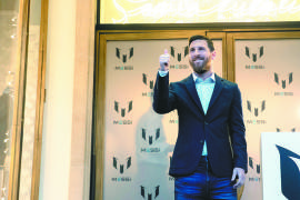 En Barcelona, Messi presenta su nueva marca de ropa