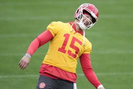 Los jugadores de los Chiefs de Kansas City mantienen el ánimo a tope en las prácticas previo al duelo que enfrentarán este domingo ante los Eagles de Filadelfia.