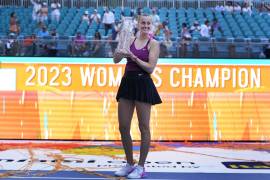 Petra Kvitova de República Checa, venció a una de las favoritas para ganar el Abierto de Miami, Elena Rybakina.