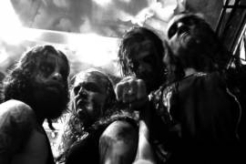 Integrantes del grupo sueco de black metal Marduk.